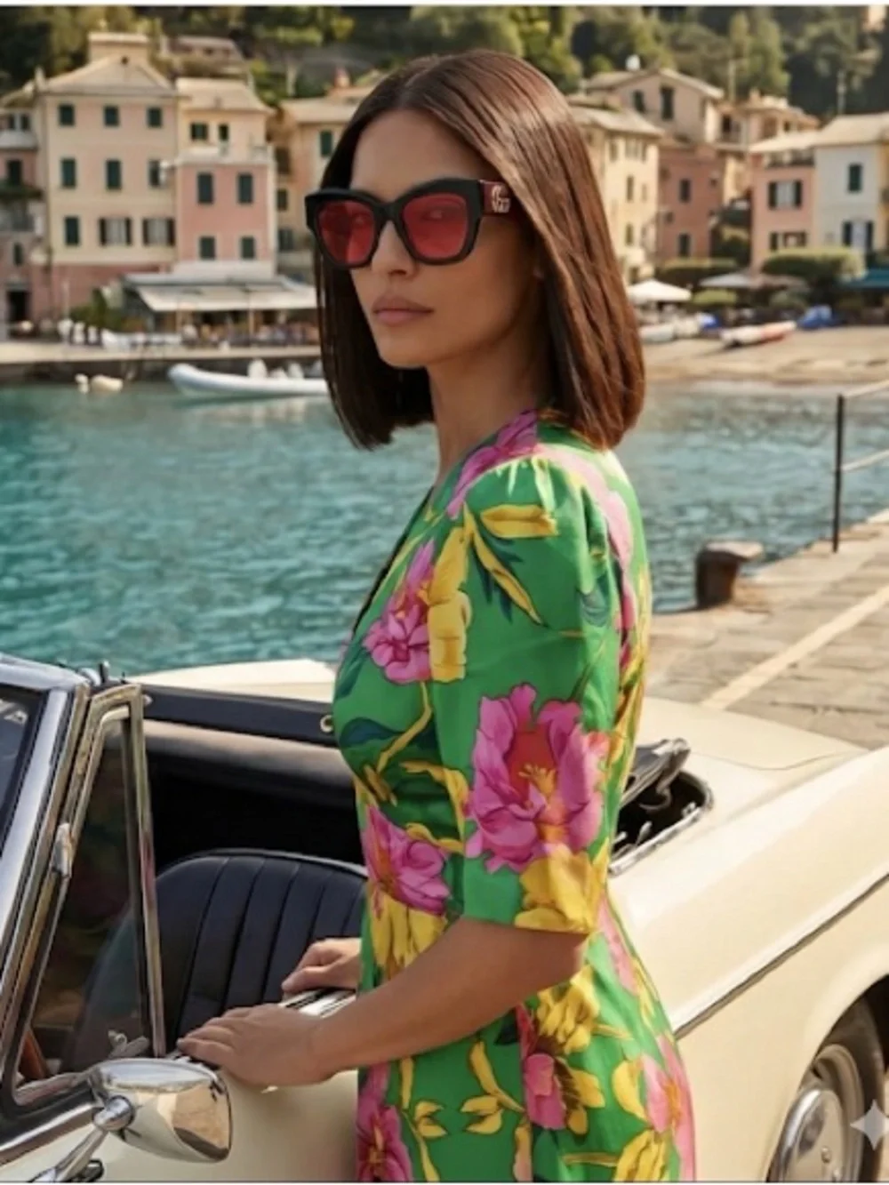 NEW Gucci GG1422S 005 Black Havana Rust Square Women Sunglasses GG 1422S